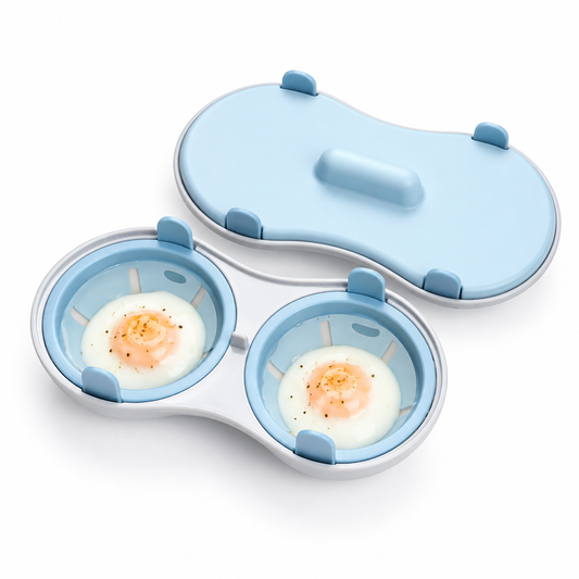 Microwave Egg Poacher with Dual Cups for Easy Breakfast Prep