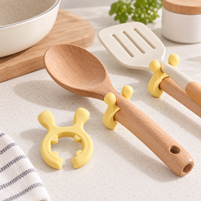 Silicone Spoon Rest Clip for Kitchen Utensils