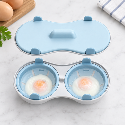 Microwave Egg Poacher with Dual Cups for Easy Breakfast Prep