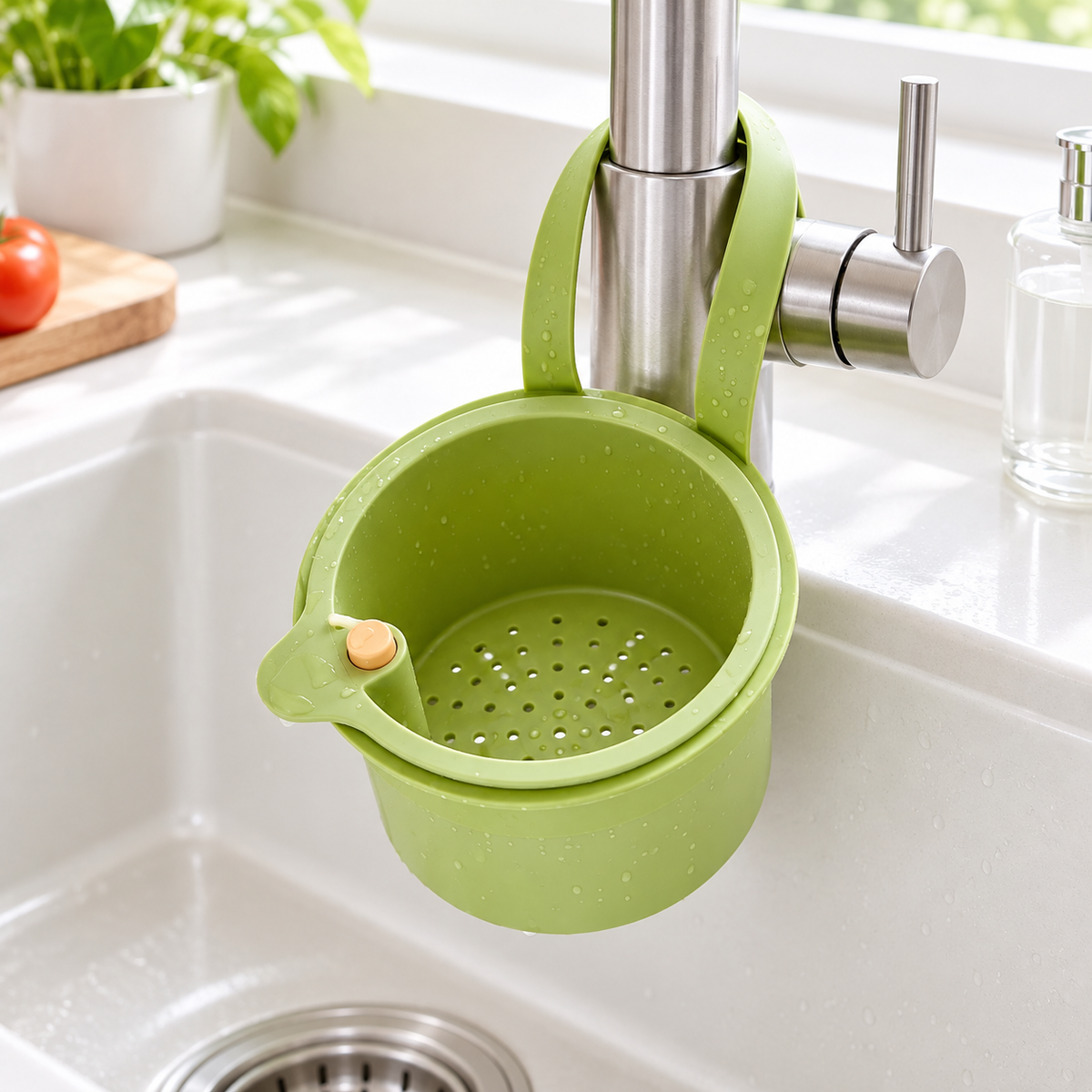 Hanging Sink Strainer Basket for Kitchen Draining