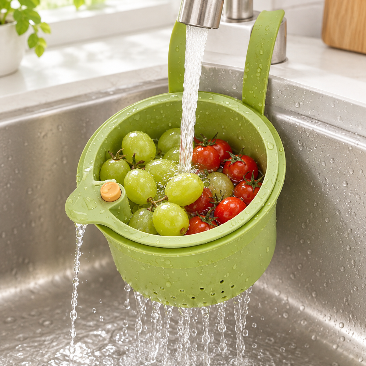 Hanging Sink Strainer Basket for Kitchen Draining