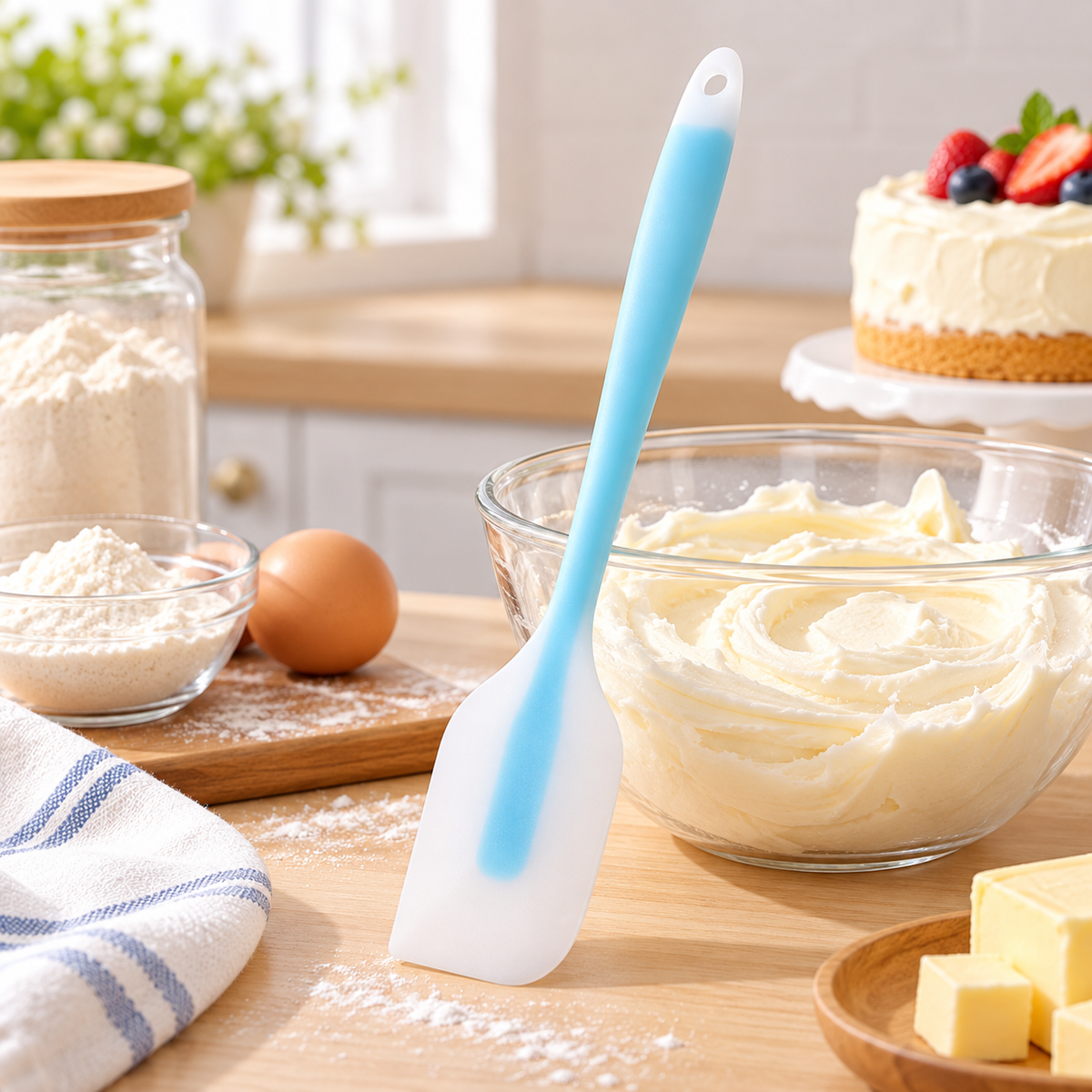 Silicone Baking Spatula for Cake Cream and Kitchen Mixing