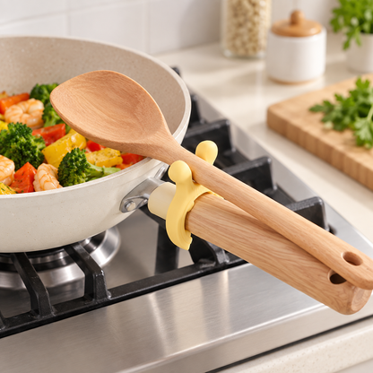 Silicone Spoon Rest Clip for Kitchen Utensils